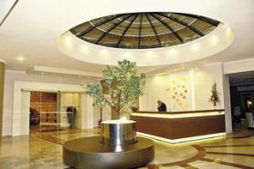 Ostrov Korfu a hotel Aquis Pelekas Beach s recepcí