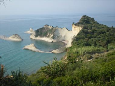 Ostrov Korfu se zátokou Drasti