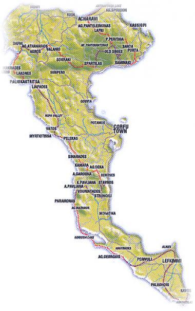 Korfu - mapa